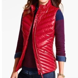 NWT Talbots Cire Chevron-Quilted Puffer Vest, XS